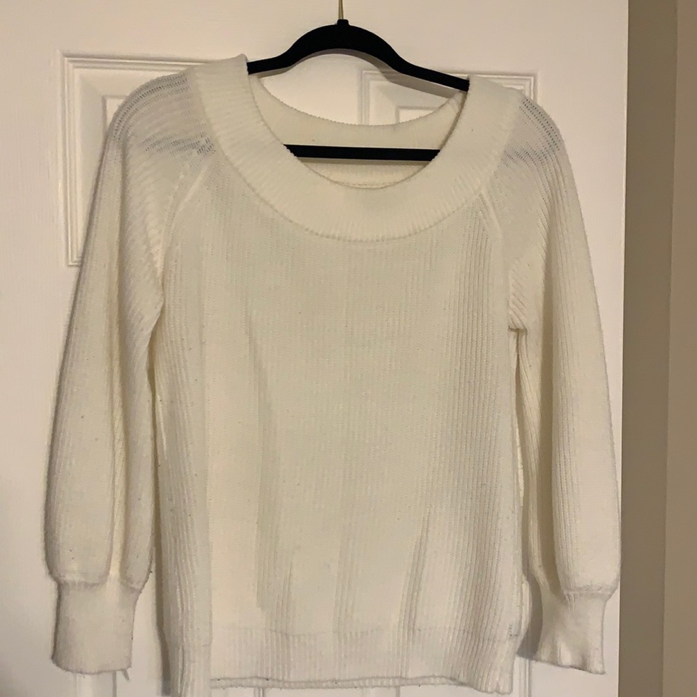 White off the shoulder sweater